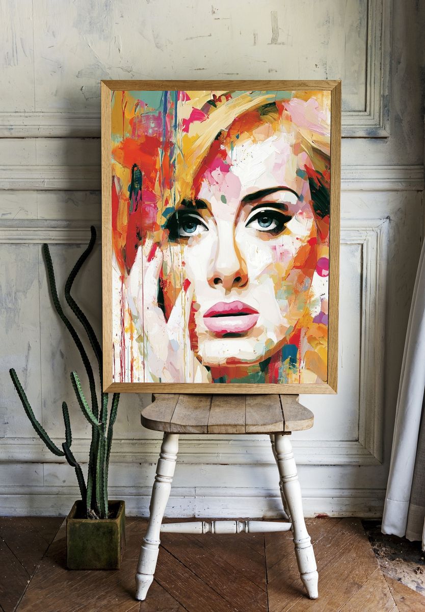 Colorful Woman Portrait Print. — room view 1