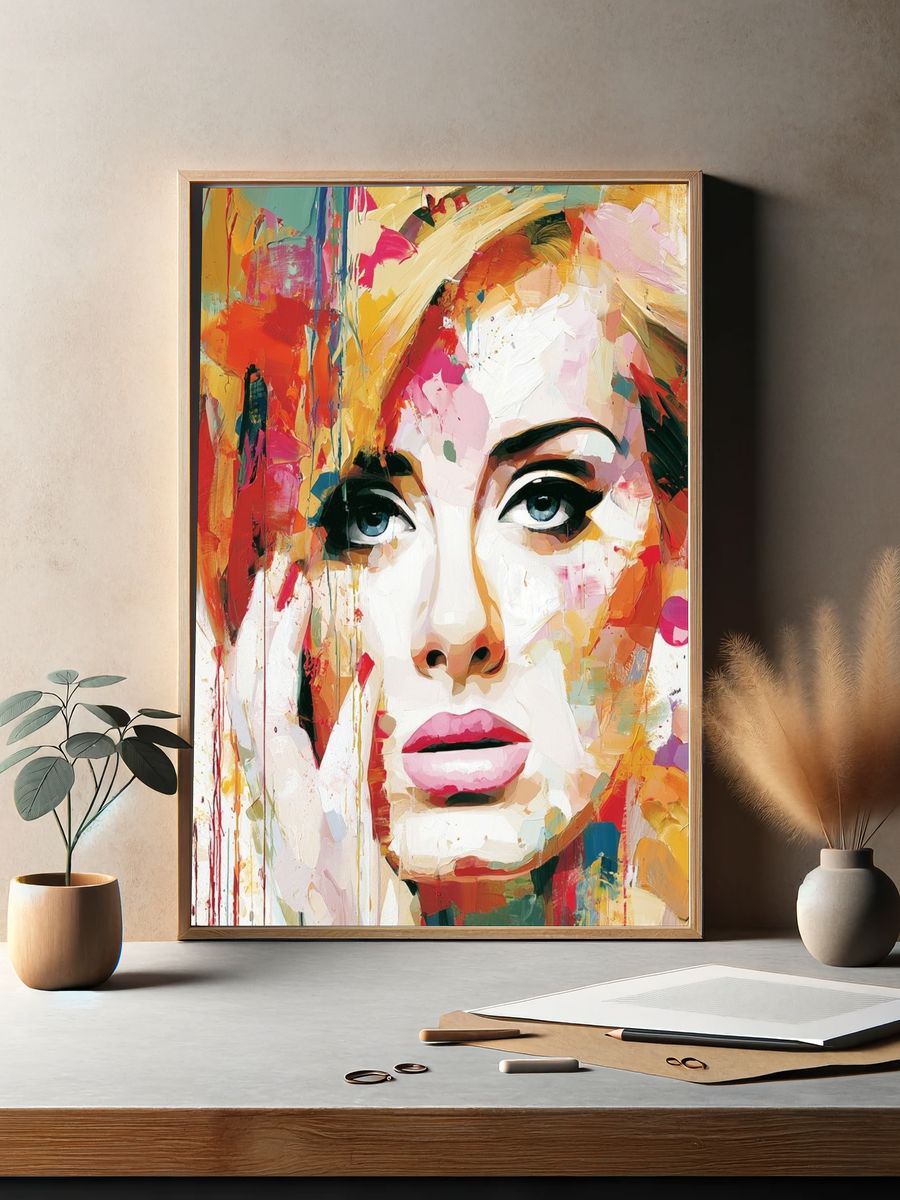 Colorful Woman Portrait Print. — room view 2