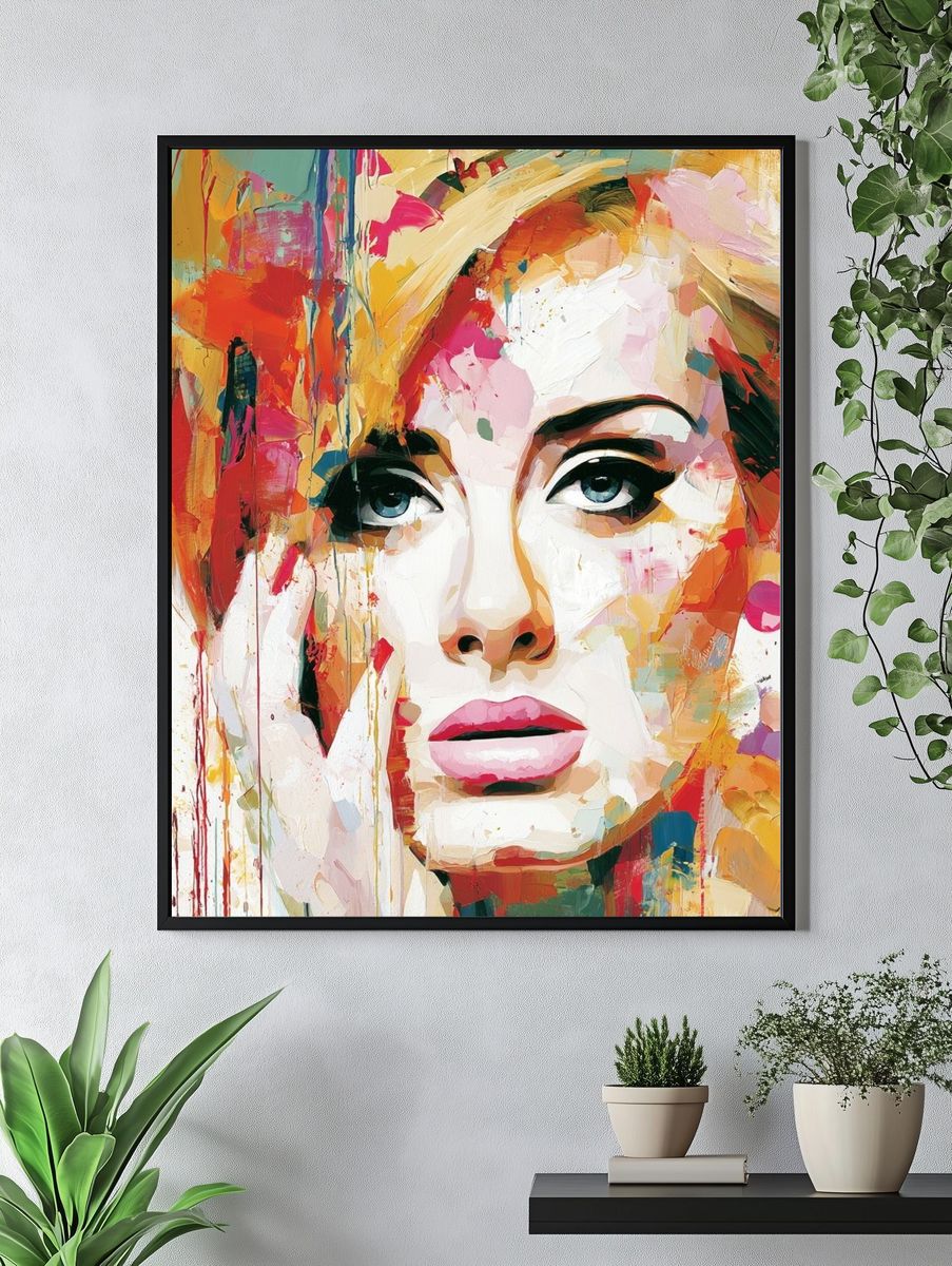 Colorful Woman Portrait Print. — room view 4
