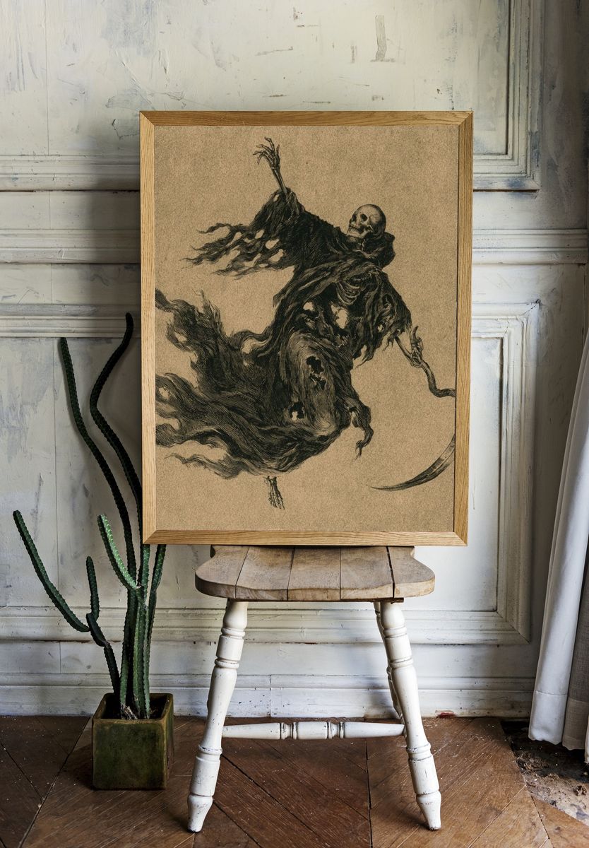 Grim Reaper Ink Poster. — room view 1