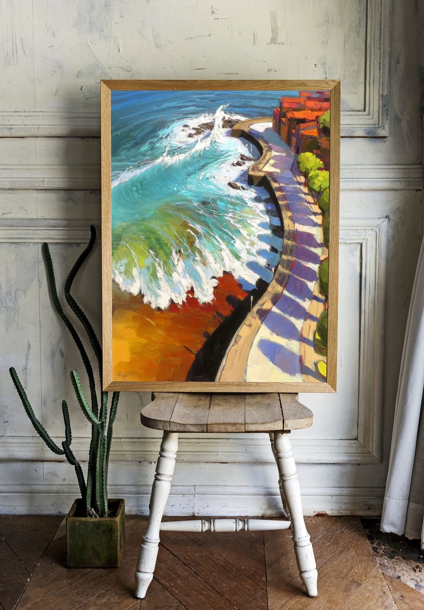 Coastal Wave Path Fine-Art Print. room preview
