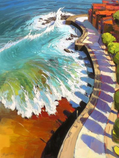 Coastal Wave Path Fine-Art Print. poster
