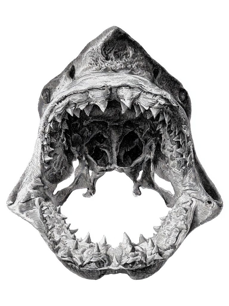 Shark Jaw Anatomy Print. poster — fine-art art