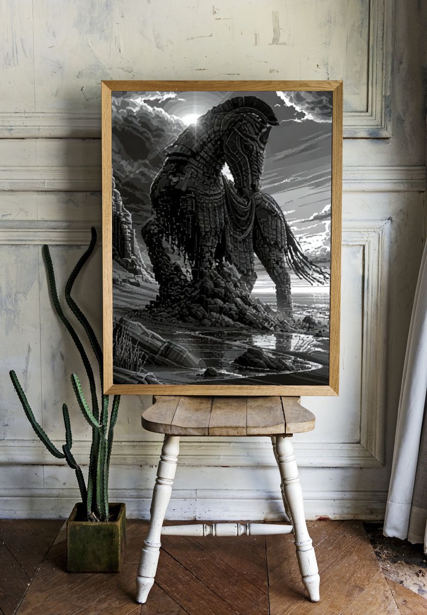Stone Horse Surrealism Print. — room view 1