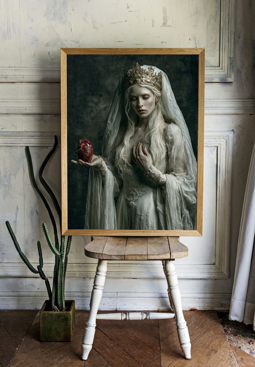Gothic Queen with Heart Print. — room view 1