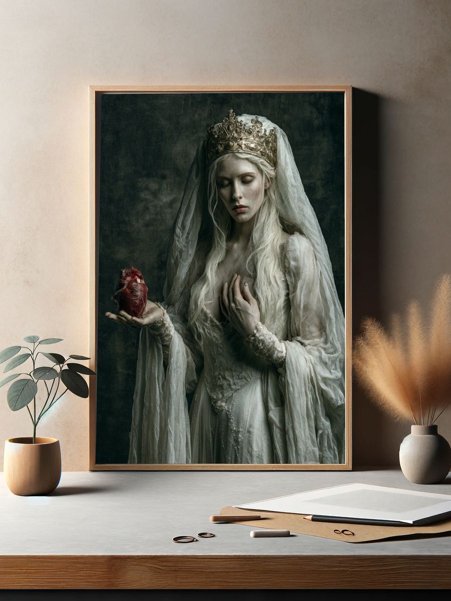 Gothic Queen with Heart Print. — room view 2