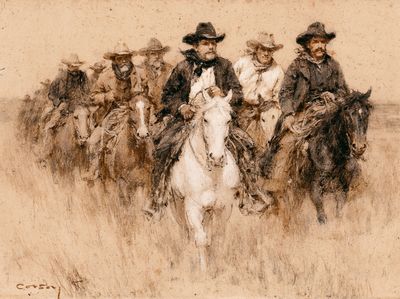 Cowboys on Horseback Fine-Art Print. poster print