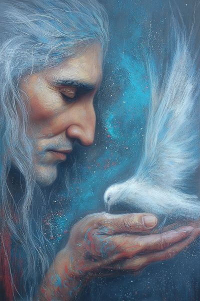 Spirit and Dove Surrealism Print. poster print