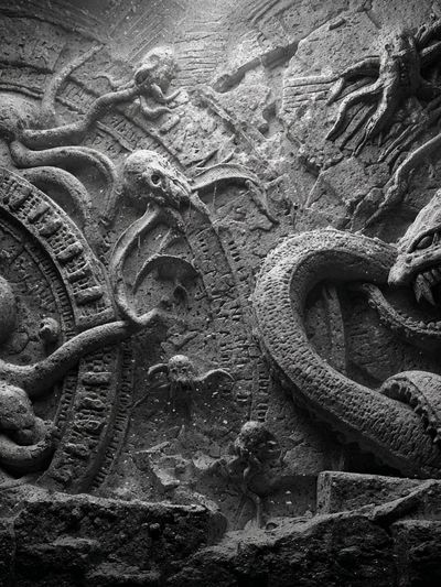 Ancient Stone Serpents Photography Poster. poster print