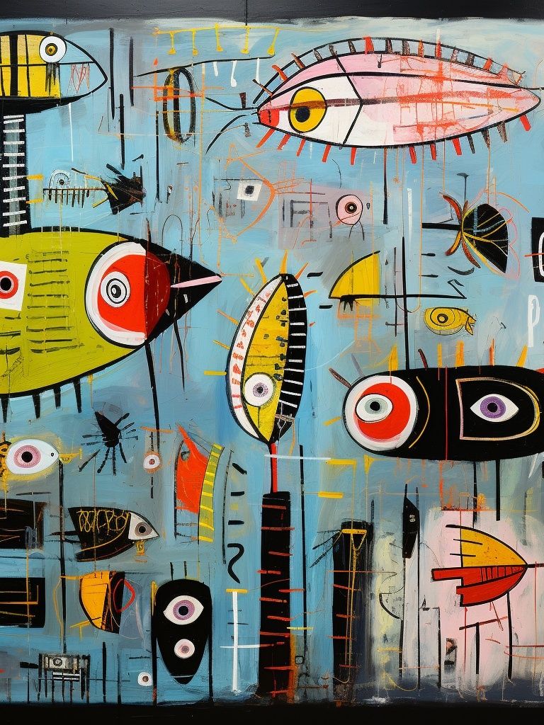 Surreal Fish Abstract Poster. poster detail