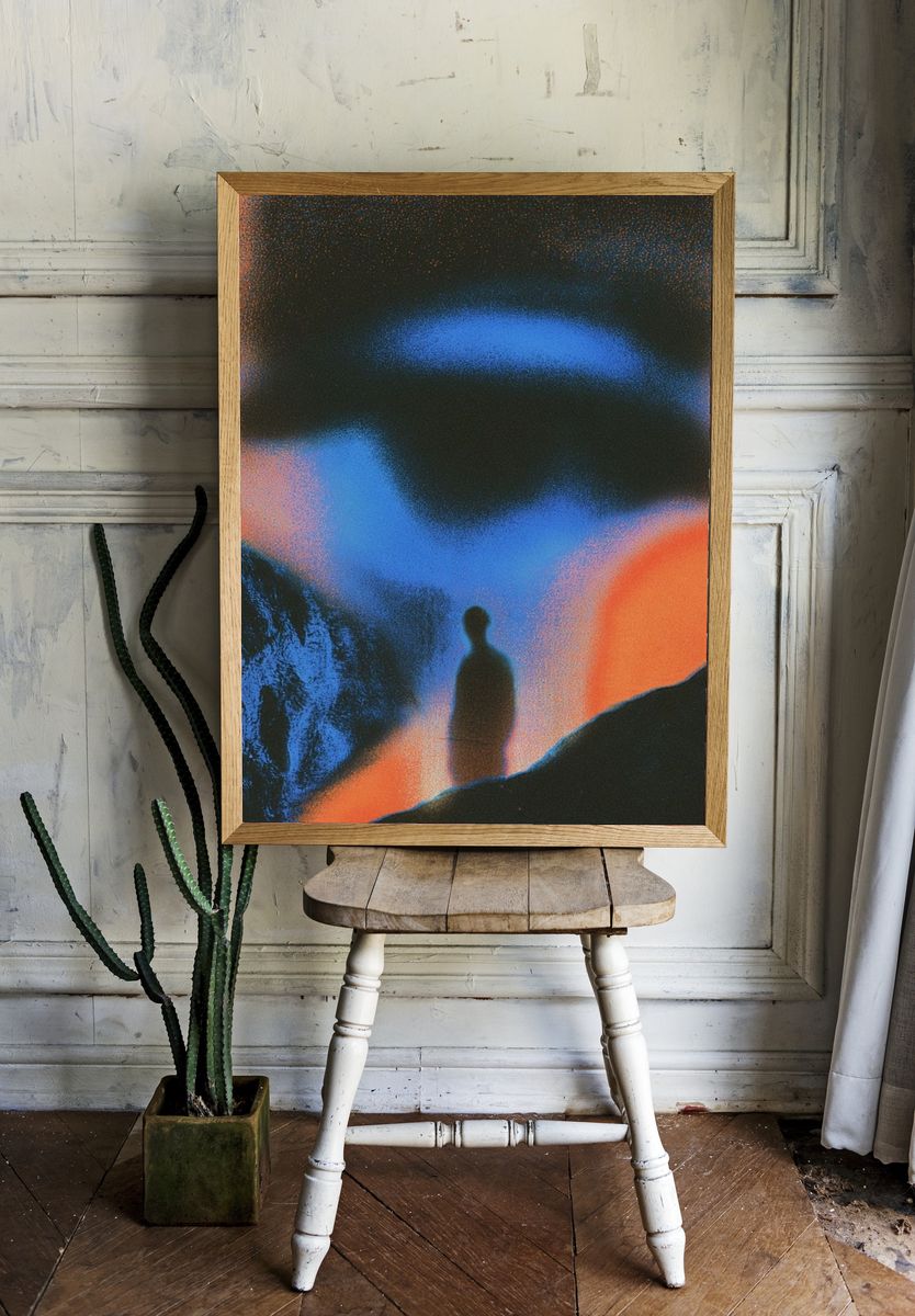 Surreal Silhouette Landscape Print. room preview