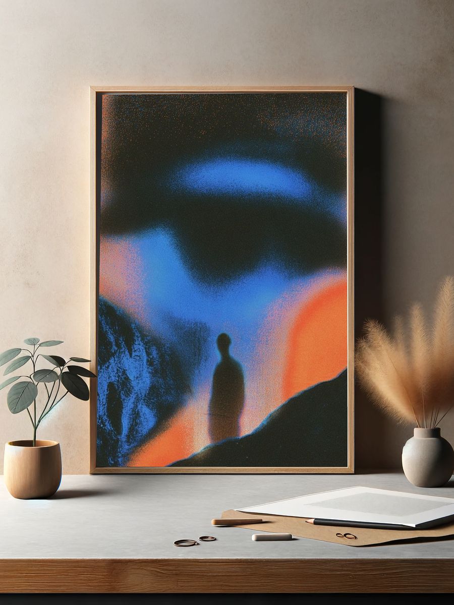Surreal Silhouette Landscape Print. — room view 2