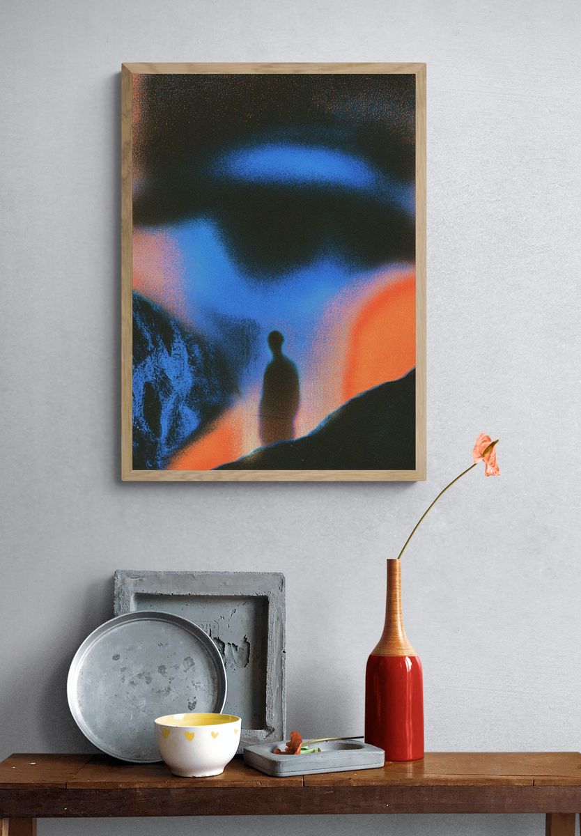 Surreal Silhouette Landscape Print. — room view 3