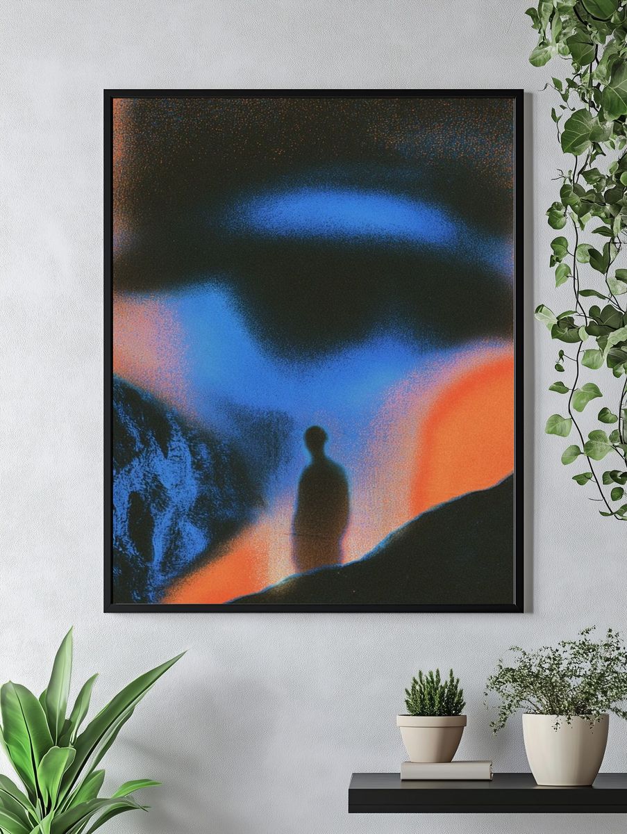 Surreal Silhouette Landscape Print. — room view 4
