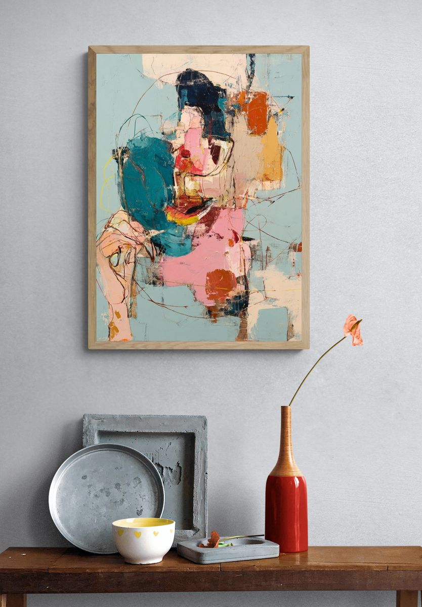Pastel Abstract Figure Poster. — room view 3