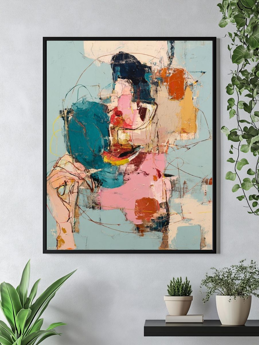 Pastel Abstract Figure Poster. — room view 4