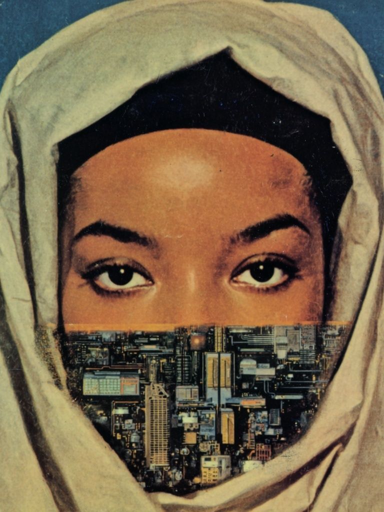 Surreal Veiled Portrait Print. poster — fine-art art