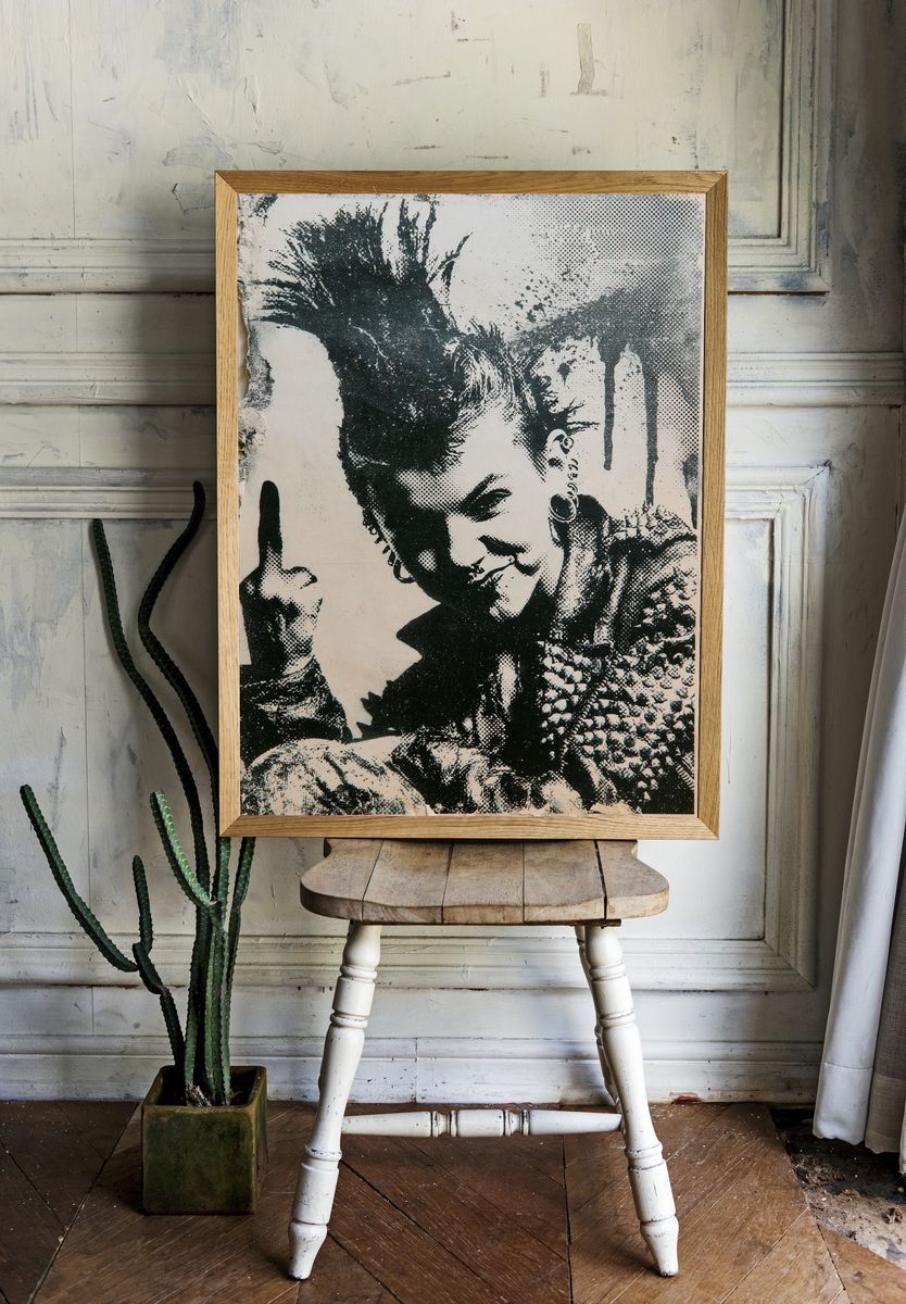 Punk Portrait Black-White Poster. — room view 1