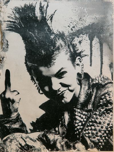 Punk Portrait Black-White Poster. poster