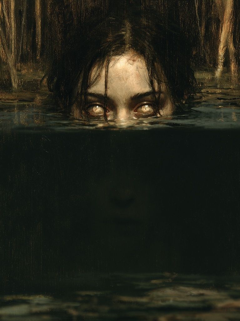 Submerged Eyes Horror Print. poster detail