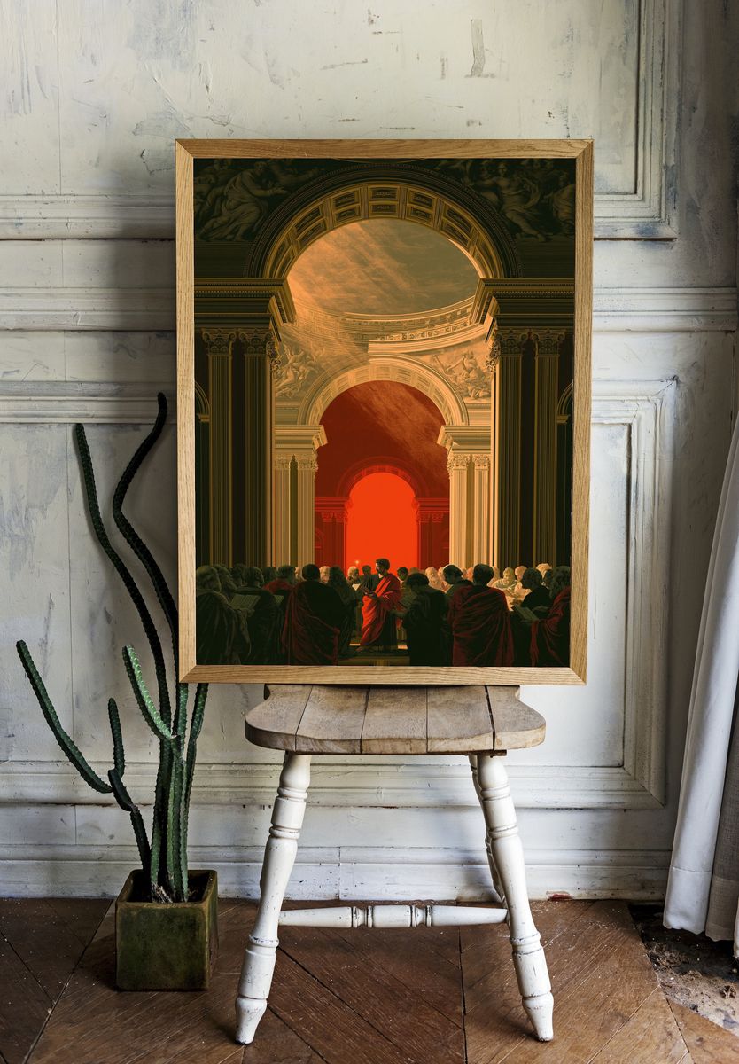 Classical Hall with Red Figure Poster. room preview
