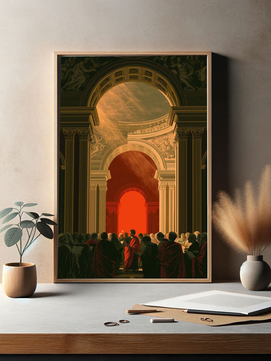 Classical Hall with Red Figure Poster. — room view 2