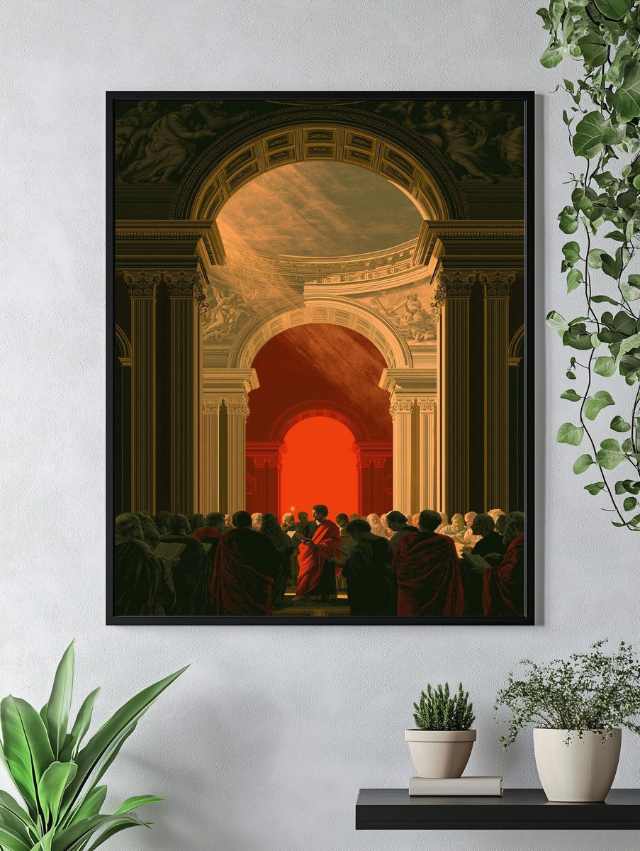 Classical Hall with Red Figure Poster. — room view 4