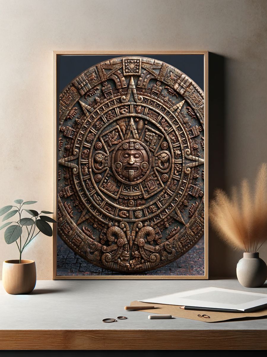 Mayan Calendar Relief Poster. — room view 2