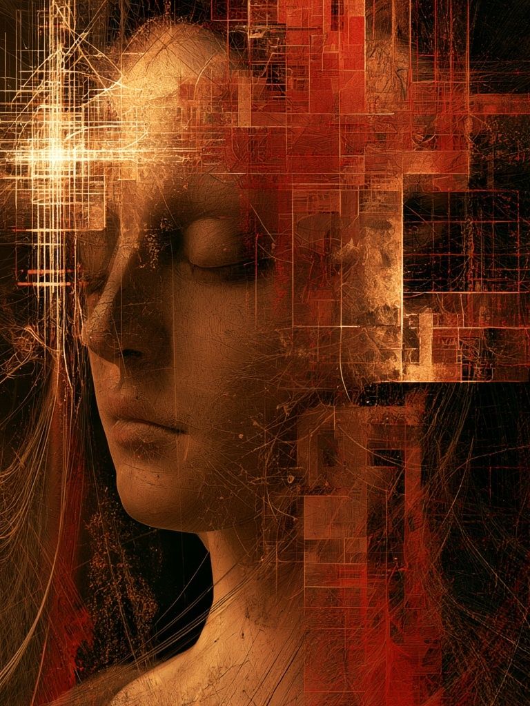 Abstract Portrait Digital Art Poster. poster detail