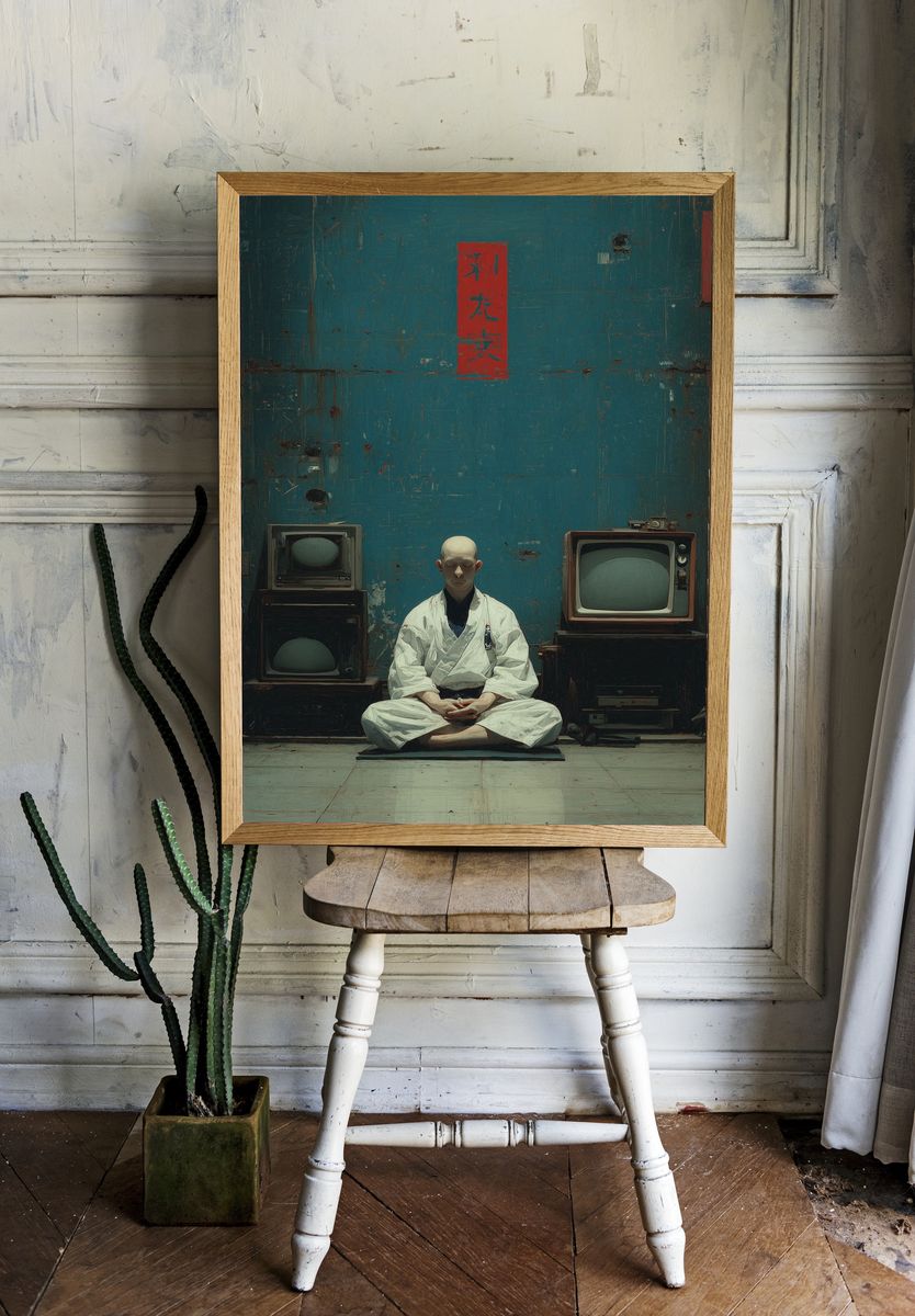 Meditation Room with Vintage TVs Poster. room preview
