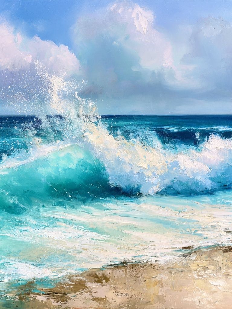 Turquoise Ocean Waves Fine-Art Print. poster detail