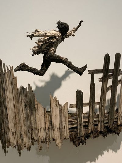 Leaping Figure Sculpture Print.