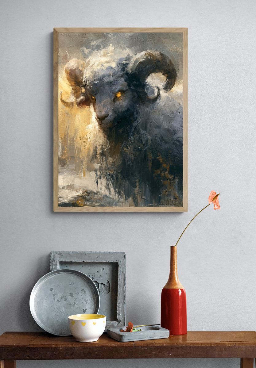Ram Portrait Fine-Art Poster. — room view 3