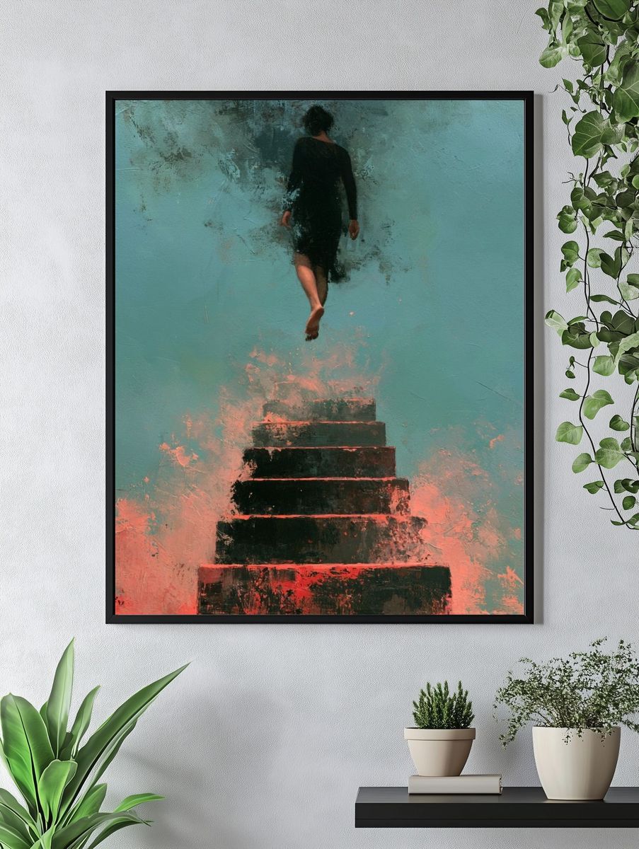 Floating Figure Surrealism Print. — room view 4