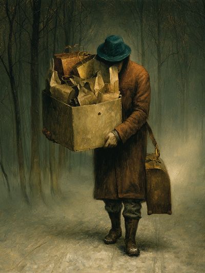 Misty Forest Wanderer Fine-Art Poster.