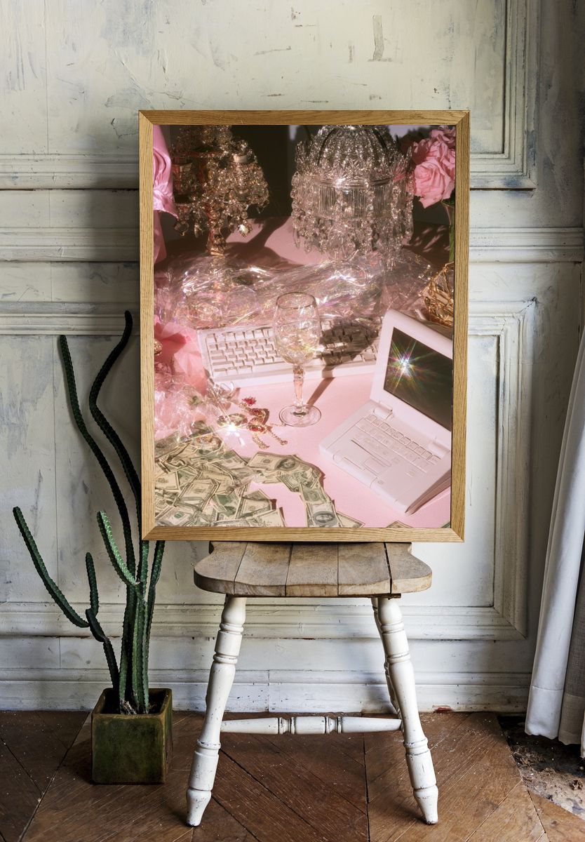 Pink Glam Still Life Poster. room preview