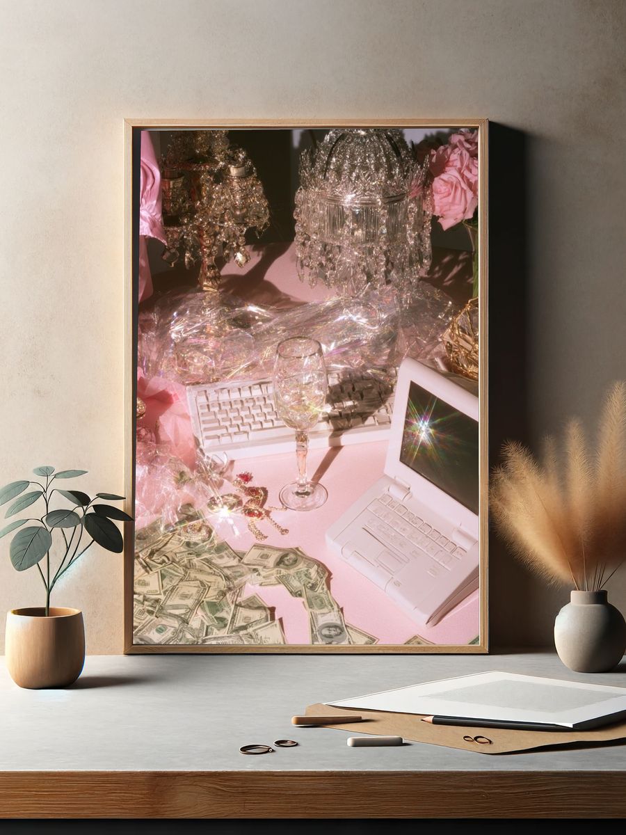 Pink Glam Still Life Poster. — room view 2