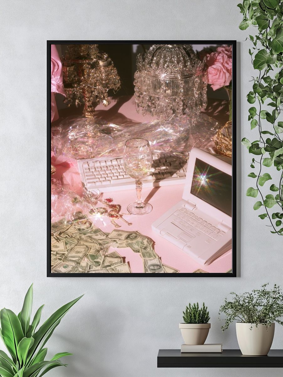 Pink Glam Still Life Poster. — room view 4