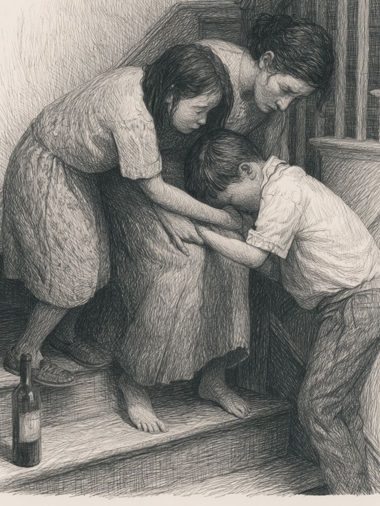 Family Embrace Sketch Poster. poster detail