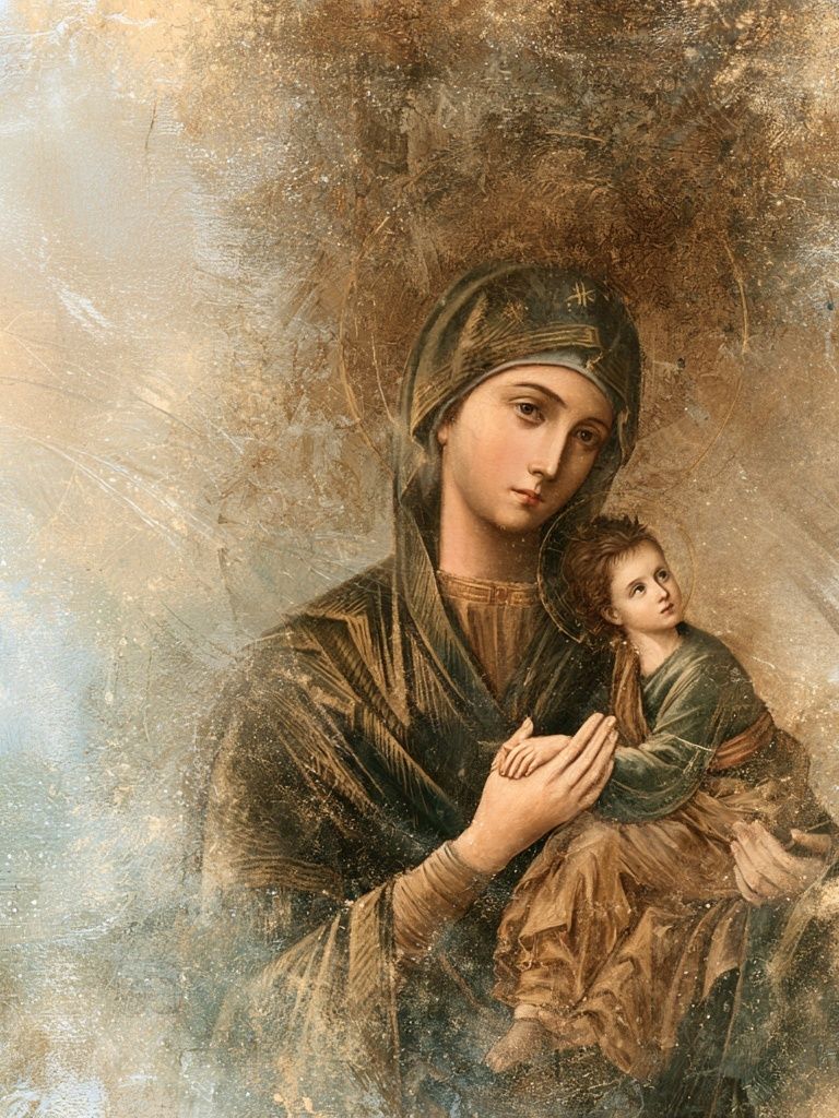 Madonna and Child Renaissance Print. poster detail