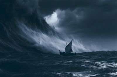 Stormy Viking Sea Poster.