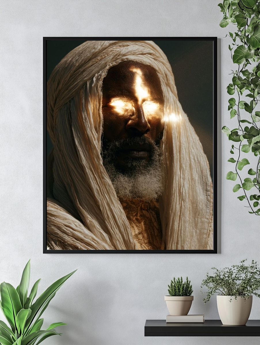 Radiant Hooded Portrait Print. — room view 4