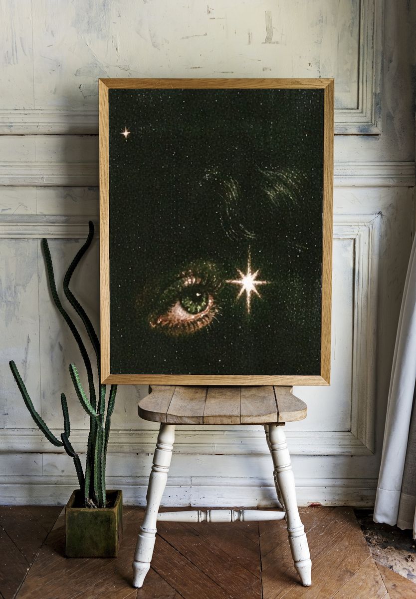 Cosmic Eye Surrealism Print. — room view 1