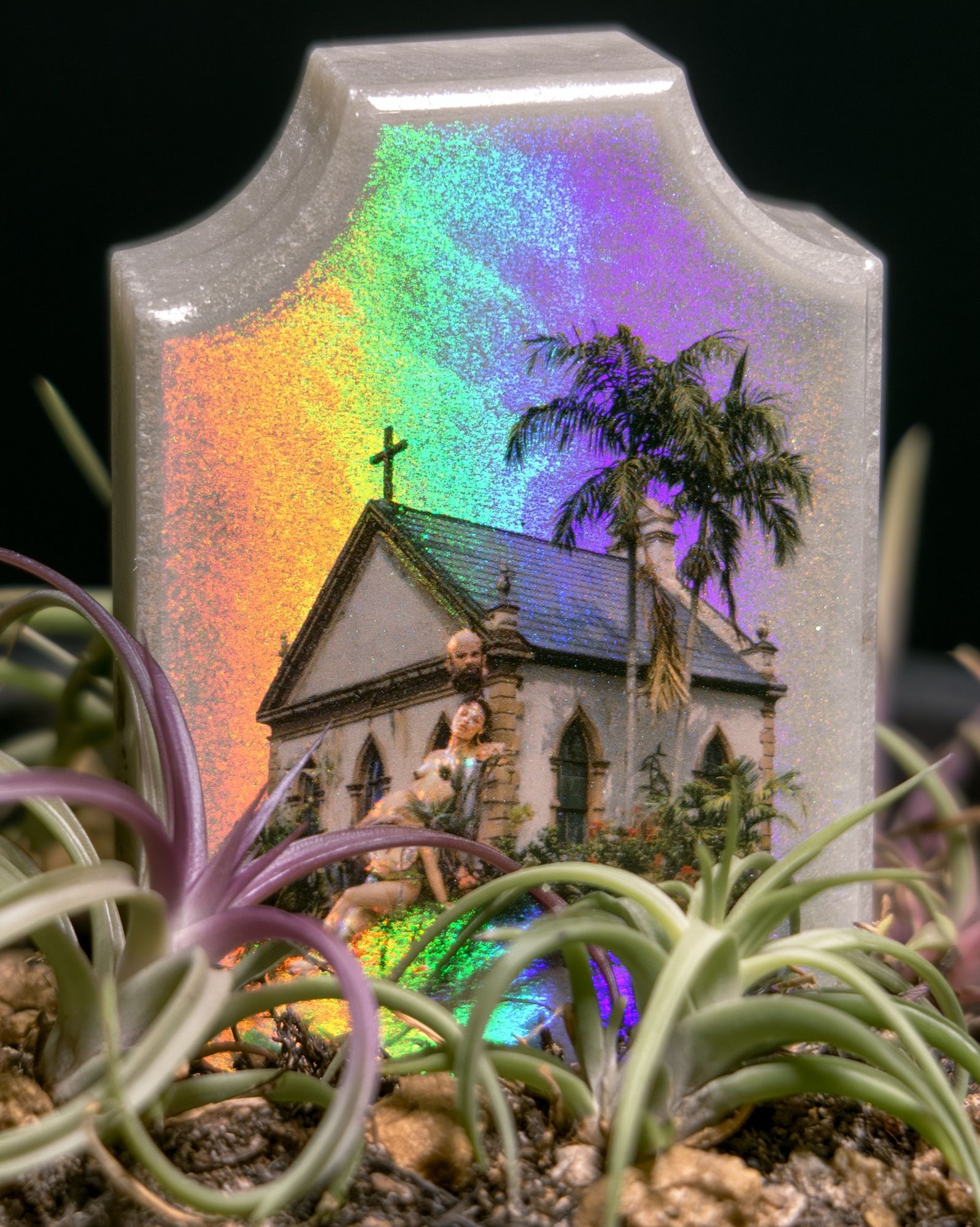 Rainbow Chapel Surreal Print. poster detail