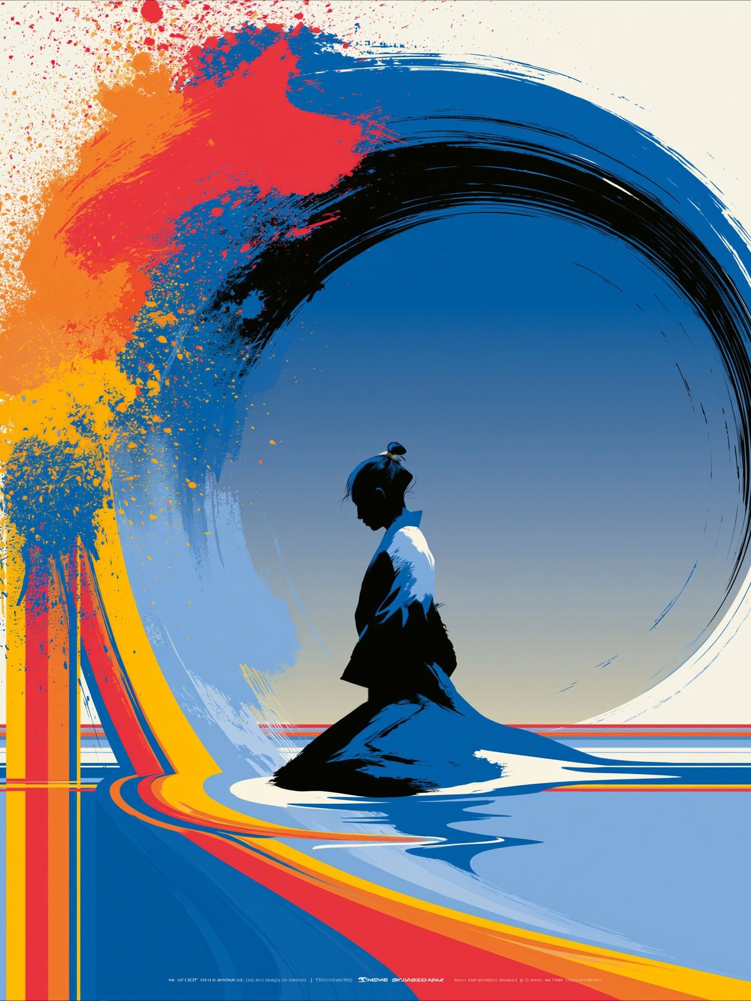 Abstract Samurai Silhouette Poster. poster detail