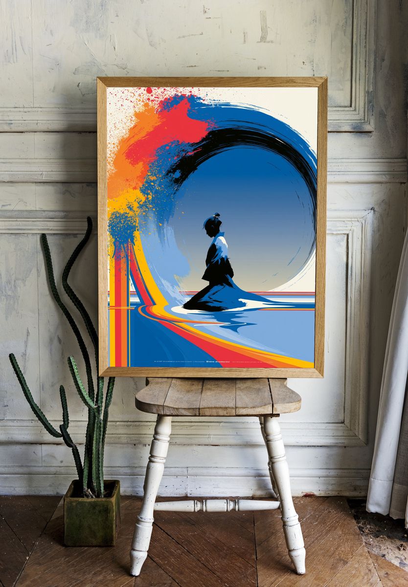 Abstract Samurai Silhouette Poster. room preview
