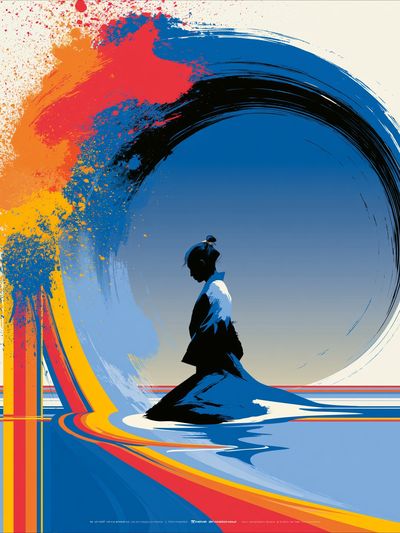Abstract Samurai Silhouette Poster. poster