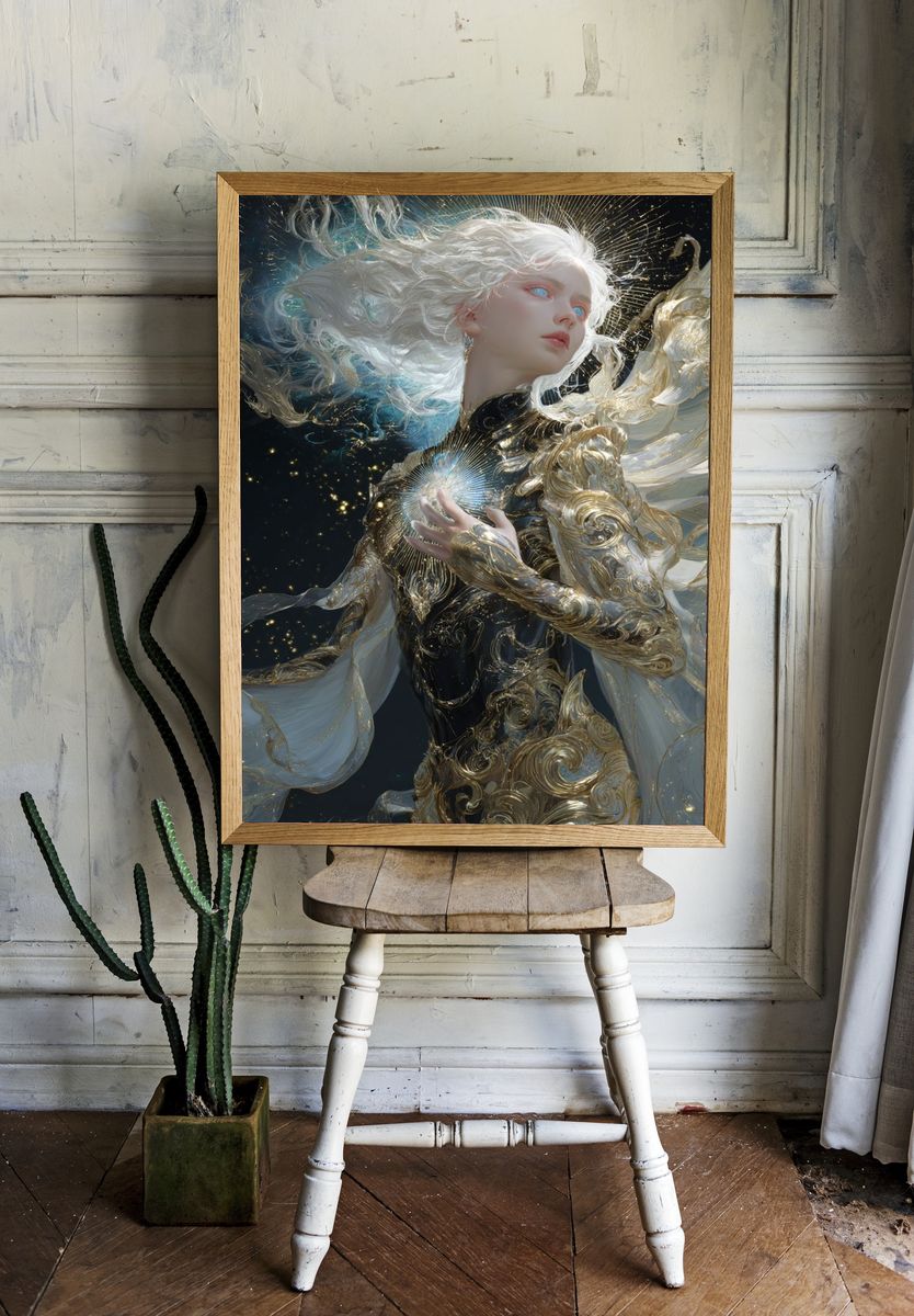 Celestial Goddess Fantasy Print. room preview