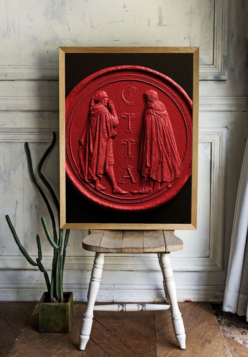 Red Wax Seal Emblem Poster. — room view 1