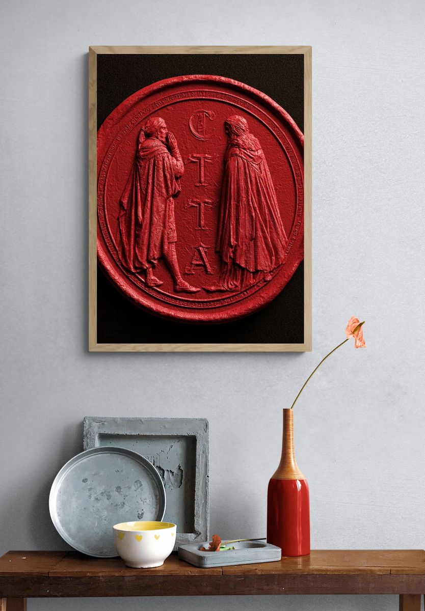 Red Wax Seal Emblem Poster. — room view 3